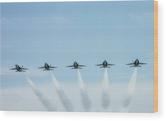 Blue Angels Wood Print featuring the photograph Blue Angels #2 by Minnie Gallman