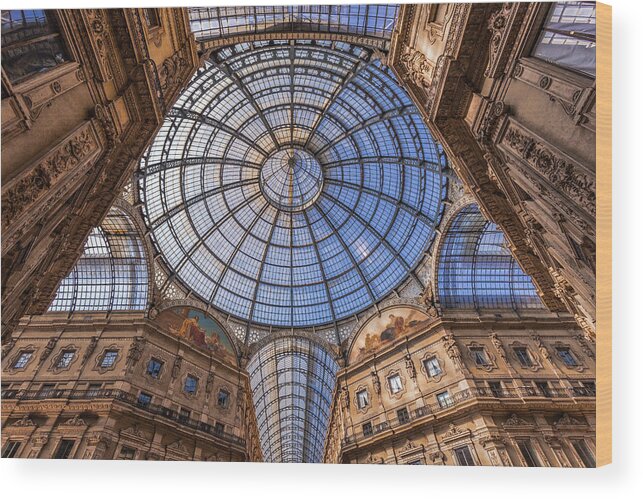 Architecture Wood Print featuring the photograph Blue Dome by David Bouscarle