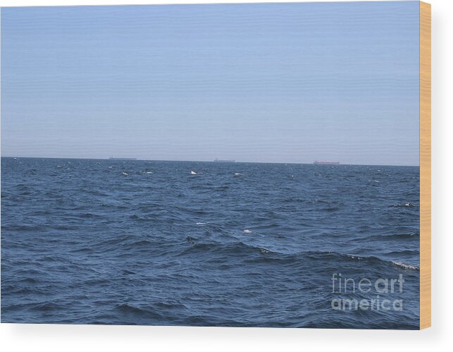 Atlantic Ocean Blue Water And White Caps Wood Print featuring the photograph Atlantic Ocean Blue Water And White Caps by Barbra Telfer