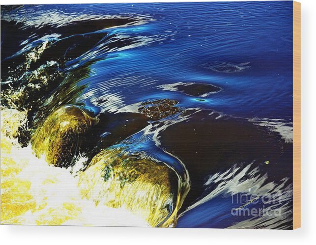 Waterfalls Wood Print featuring the photograph Blue to Gold by Merle Grenz