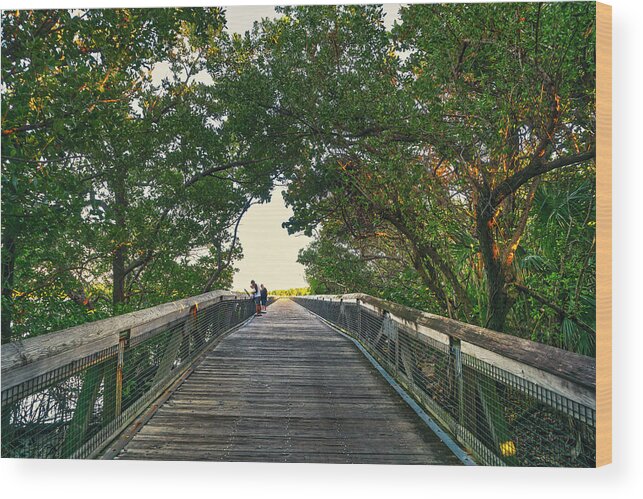 Estock Wood Print featuring the digital art Boardwalk, North Palm Beach, Fl by Laura Zeid