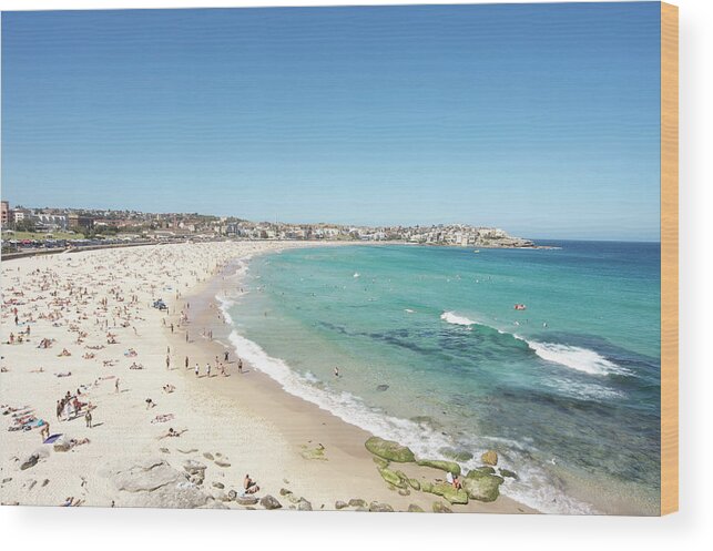 People Wood Print featuring the photograph Bondi Beach In Sydney Australia by Bingopixel