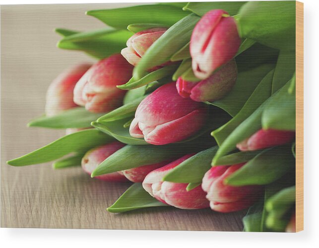 Fragility Wood Print featuring the photograph Bouquet Of Tulips by Elin Enger