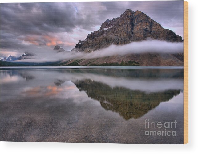 Bow Wood Print featuring the photograph Bow Lake Summer Storm Clouds by Adam Jewell