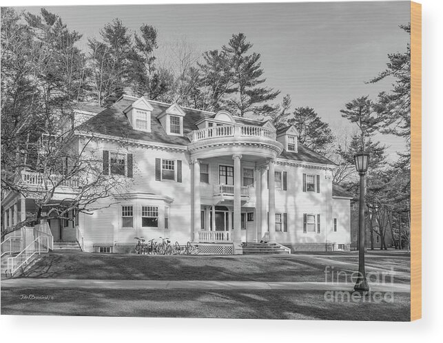 Bowdoin Wood Print featuring the photograph Bowdoin College Baxter House by University Icons