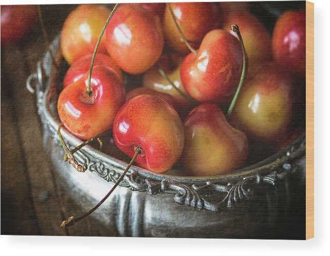 Cherries Wood Print featuring the photograph Bowl of Cherries by Cindi Ressler