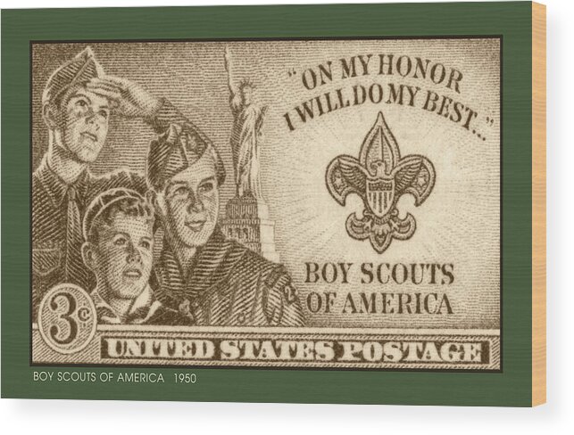 Post Office Wood Print featuring the digital art Boy Scouts 1950 by Greg Joens