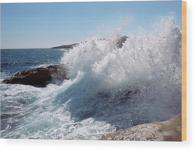 Water's Edge Wood Print featuring the photograph Breaking Waves by Dutchy