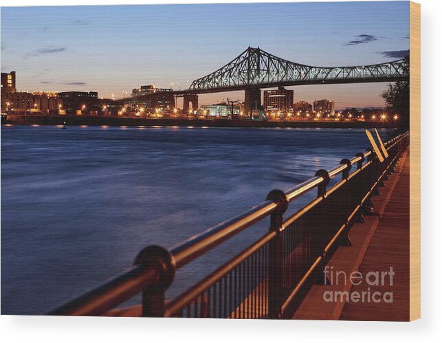 Cantilever Bridge Wood Print featuring the photograph Bridge At Night by Costint