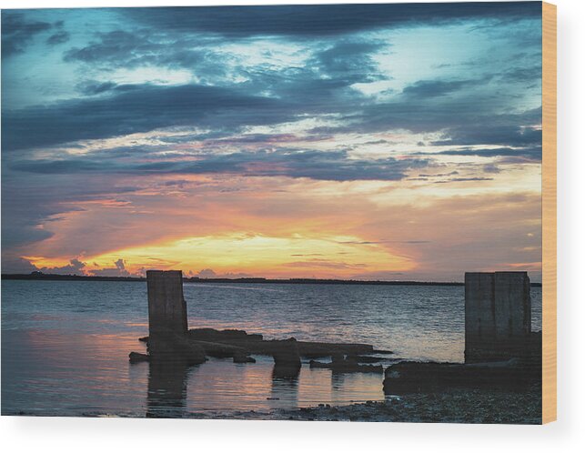 Clouds Wood Print featuring the photograph Broken Sunset by Joe Leone
