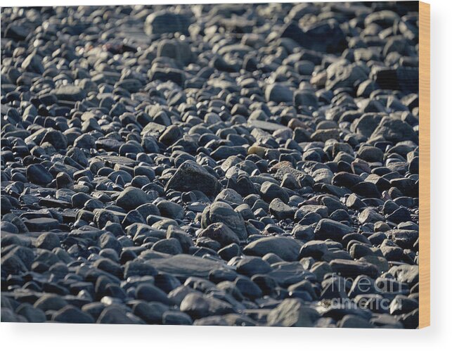 Scotland Wood Print featuring the photograph Abstract pebble beach at Loch Hourn Scotland by David Bleeker