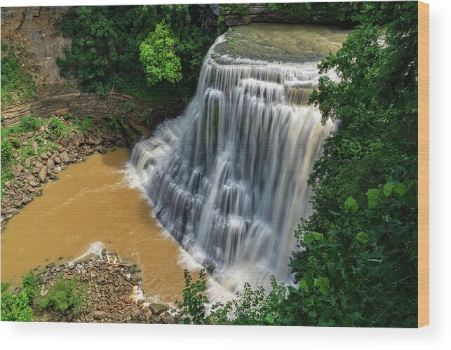 Burgess Wood Print featuring the photograph Burgess Falls State Park In Sparta Tennessee by Jim Vallee