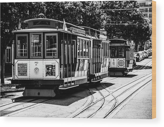 Cable Cars Wood Print featuring the photograph Cable Cars by Stuart Manning