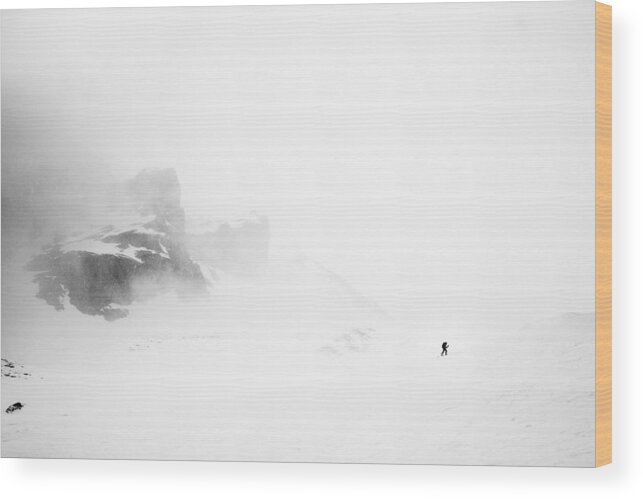 Ski Wood Print featuring the photograph Cache-cache by Thomas Vuillaume