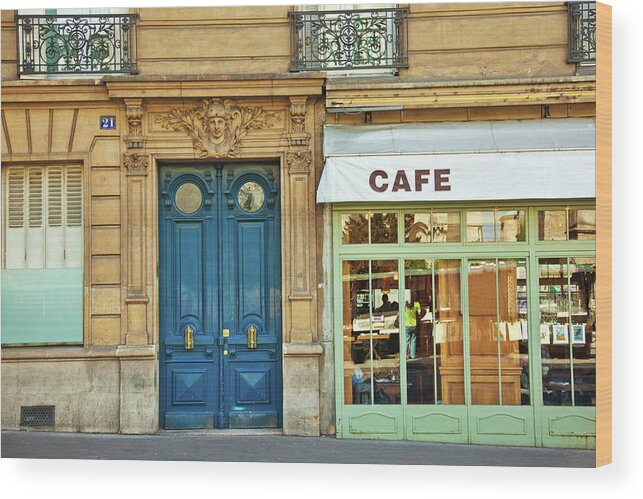 Diner Wood Print featuring the photograph Cafe In Paris by Nikada