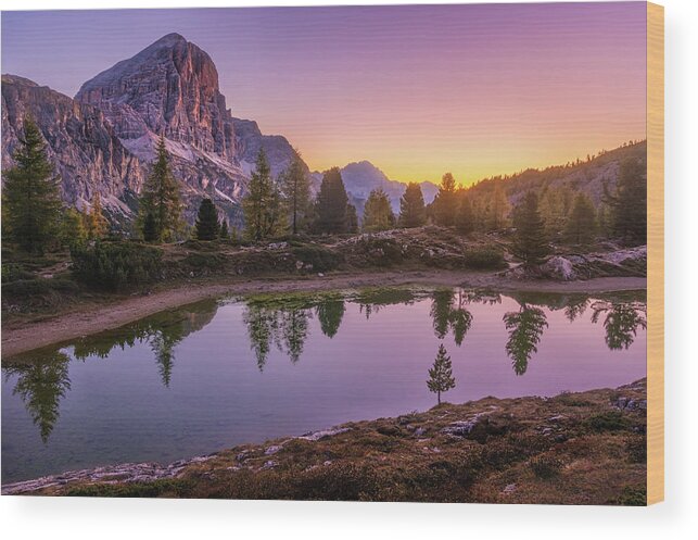 Europe Wood Print featuring the photograph Calm Morning on Lago di Limides by Dmytro Korol