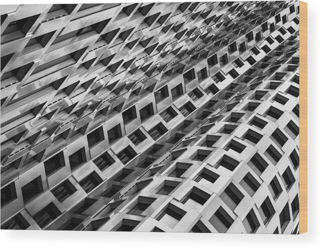 Facade Wood Print featuring the photograph Canyon Of Windows by Peter Pfeiffer