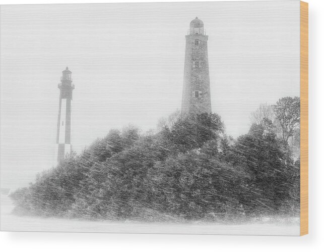 Black And White Photography Wood Print featuring the photograph Cape Henry by Russell Pugh