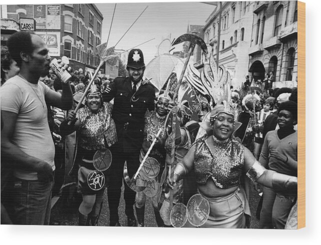 Crowd Wood Print featuring the photograph Carnival Cop by Frank Barratt