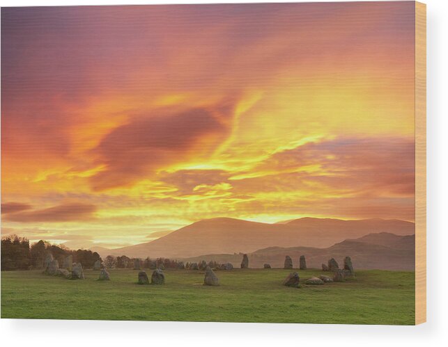 Prehistoric Era Wood Print featuring the photograph Castlerigg Stone Circle At Sunrise by Doug Chinnery