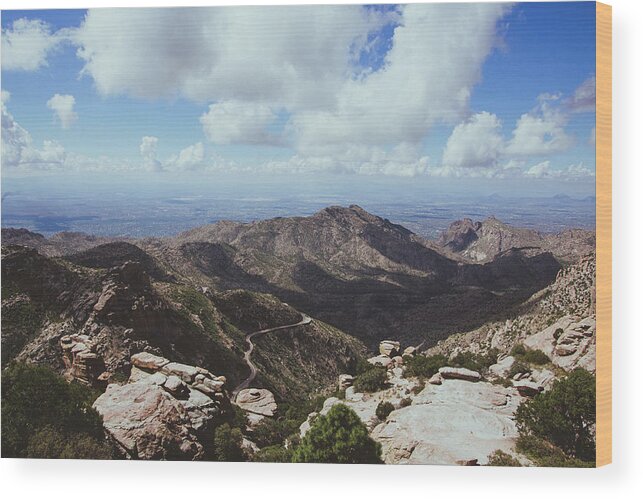 Catalina Mountains Wood Print featuring the photograph Catalina Highway by Melisa Elliott