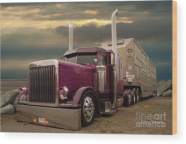 Big Rigs Wood Print featuring the photograph Catr9283-19 by Randy Harris