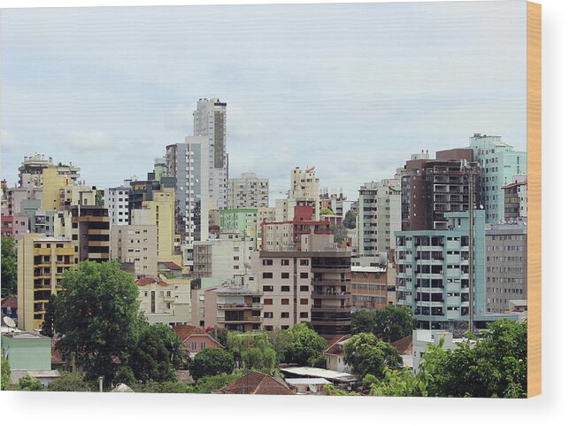 Tranquility Wood Print featuring the photograph Caxias Do Sul - Rs - Brazil - Urban by Lelia Valduga
