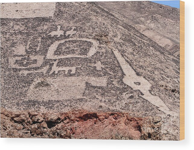 Chile Wood Print featuring the photograph Cerro Pintados Geoglyphs Chile by James Brunker