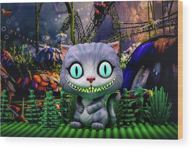 Cat Wood Print featuring the photograph Cheshire Cat by Joseph Caban