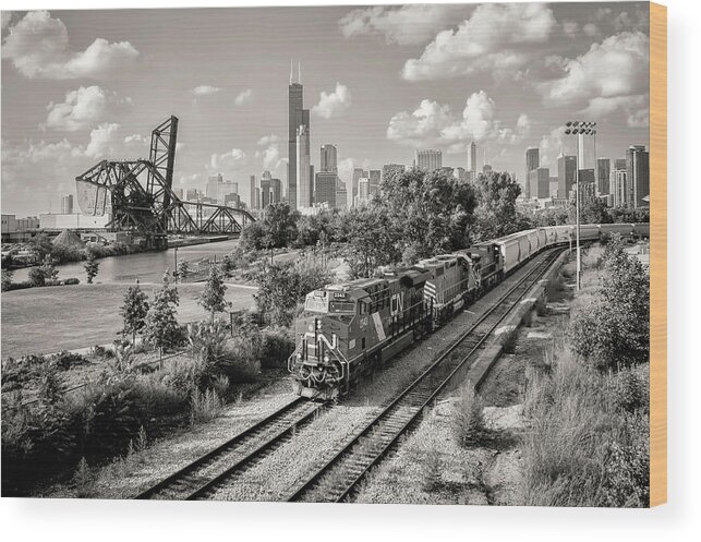 Chicago Wood Print featuring the photograph Chicago Southern Skyline by Chicago In Photographs