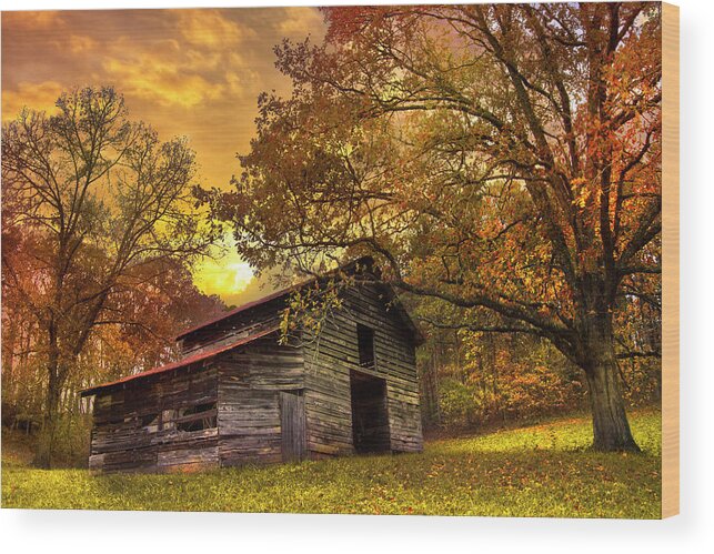 Appalachia Wood Print featuring the photograph Chill of an Early Fall by Debra and Dave Vanderlaan