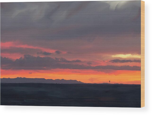 Sunset Wood Print featuring the mixed media Chuska Sunset by Jonathan Thompson