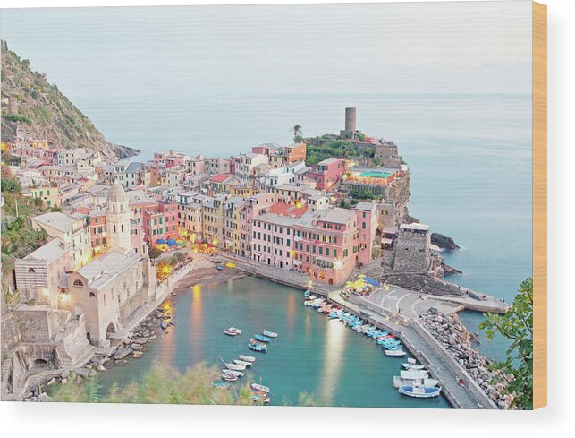 Tranquility Wood Print featuring the photograph Cinque Terra by Monica And Michael Sweet