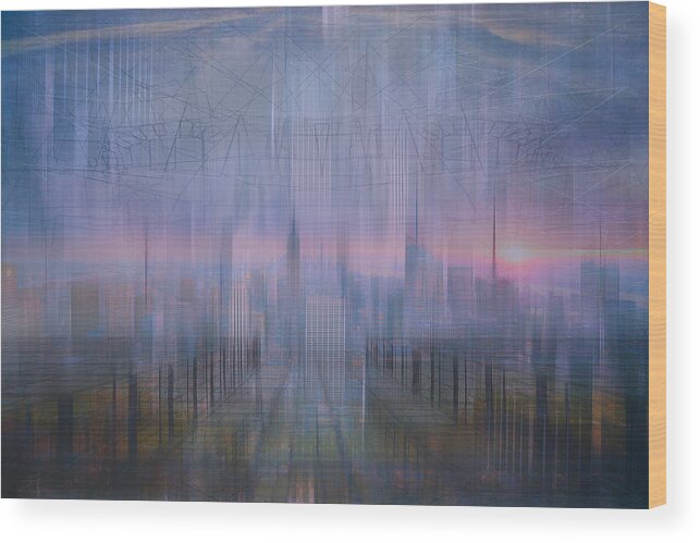 Cityscape Wood Print featuring the photograph City in Abstract by Cheryl Day