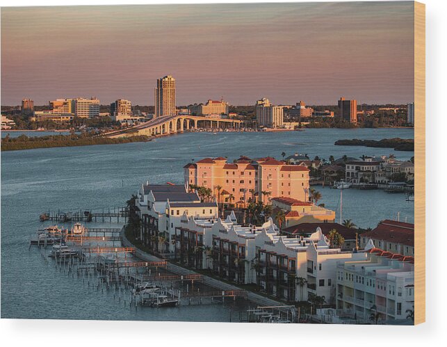 Florida Wood Print featuring the photograph Clearwater Evening by Jeff Phillippi