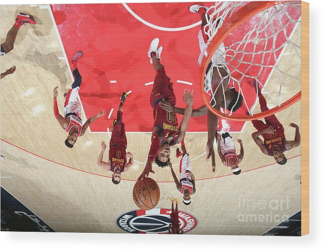 Darius Garland Wood Print featuring the photograph Cleveland Cavaliers V Washington Wizards by Stephen Gosling