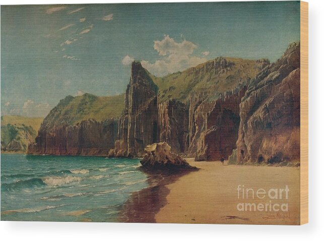 Scenics Wood Print featuring the drawing Cliffs At Barlow, C1877 by Print Collector