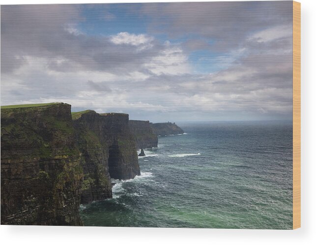 Water's Edge Wood Print featuring the photograph Cliffs Of Mohair, Ireland by Wingmar