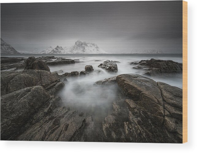 Rock Wood Print featuring the photograph Coastline by Raymond Hoffmann