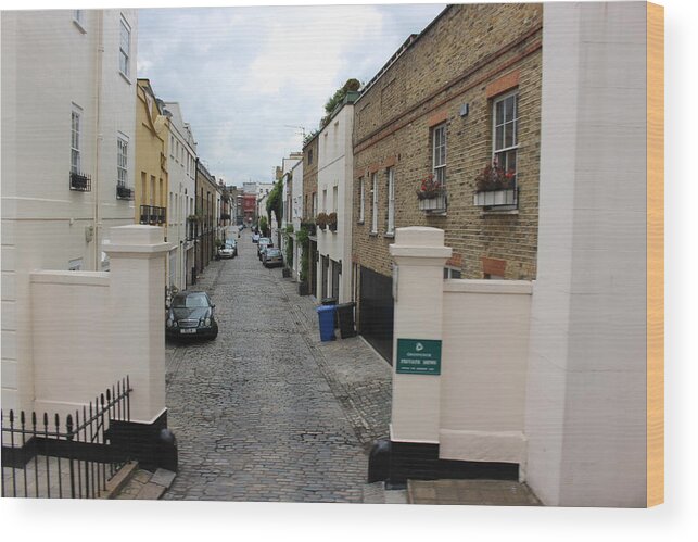 Street Wood Print featuring the photograph Cobblestone London Street by Laura Smith