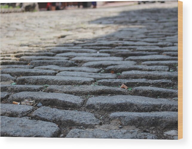 Street Wood Print featuring the photograph Cobblestone on the Freedom Trail by Laura Smith