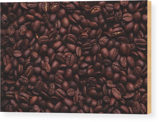 Shadow Wood Print featuring the photograph Coffee Beans by Jules Frazier