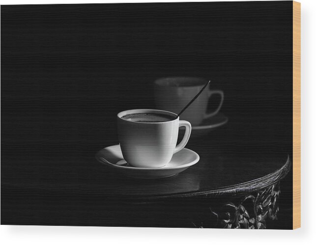 Coffee Time Wood Print featuring the photograph Coffee for two by Alessandra RC