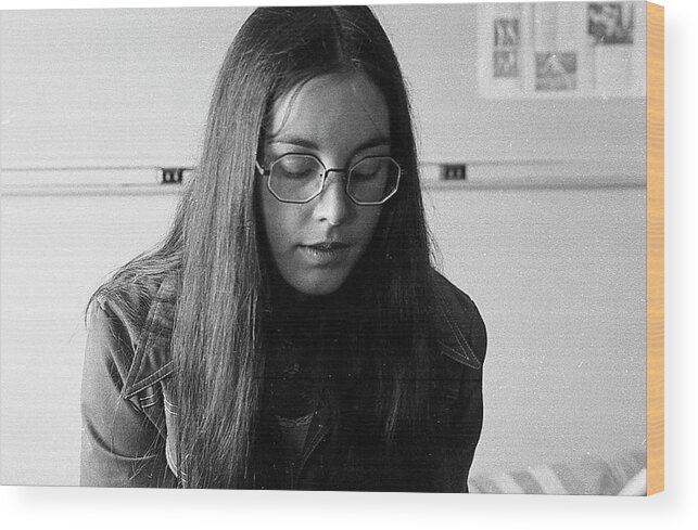 Brown University Wood Print featuring the photograph College Student with Octagonal Eyeglasses, 1972 by Jeremy Butler