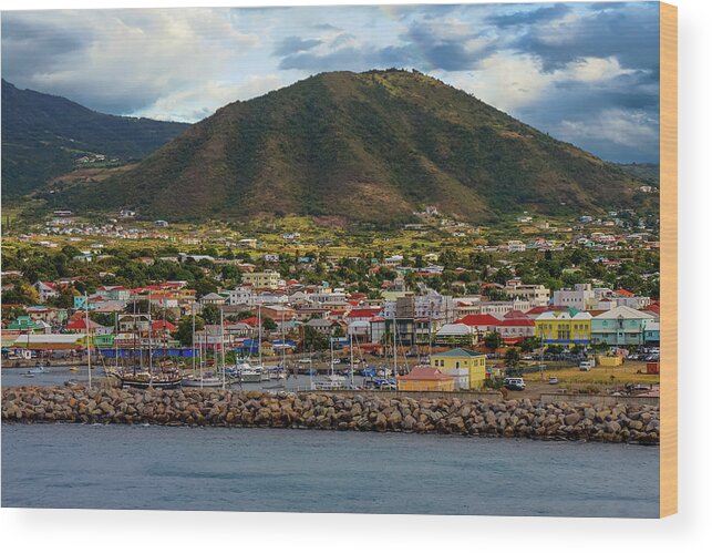 Harbor Wood Print featuring the photograph Colorful Coastal Harbor and Town by Darryl Brooks