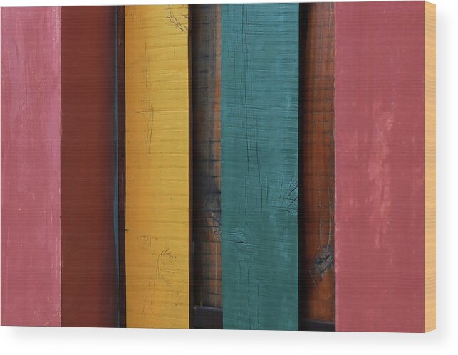 Minimalism Wood Print featuring the photograph Colorful Stripes by Prakash Ghai