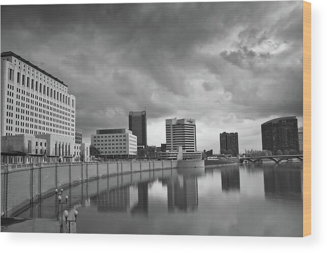 Downtown District Wood Print featuring the photograph Columbus Downtown by By Raji Vathyam