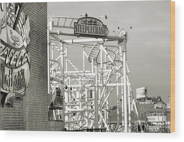 Coney Island Wood Print featuring the photograph Coney Icons on a Winter Afternoon by Steve Ember