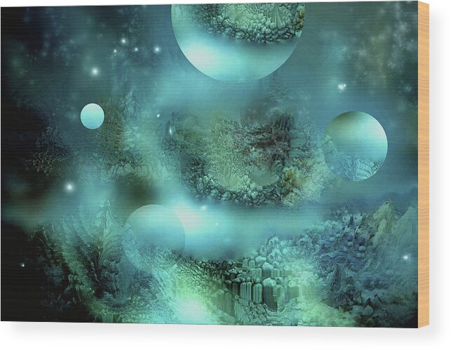 Cosmic Dream Wood Print featuring the digital art Cosmic Dream by Natalia Rudzina