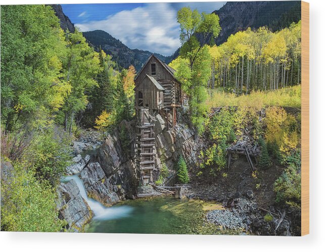 Crystal Mill Wood Print featuring the photograph Crystal Mill L 2 56 14 by Joe Kopp